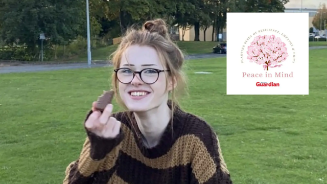 A photo of Brianna Ghey with the logo 'Peace in Mind' from the fundraising campaign set up in her memory